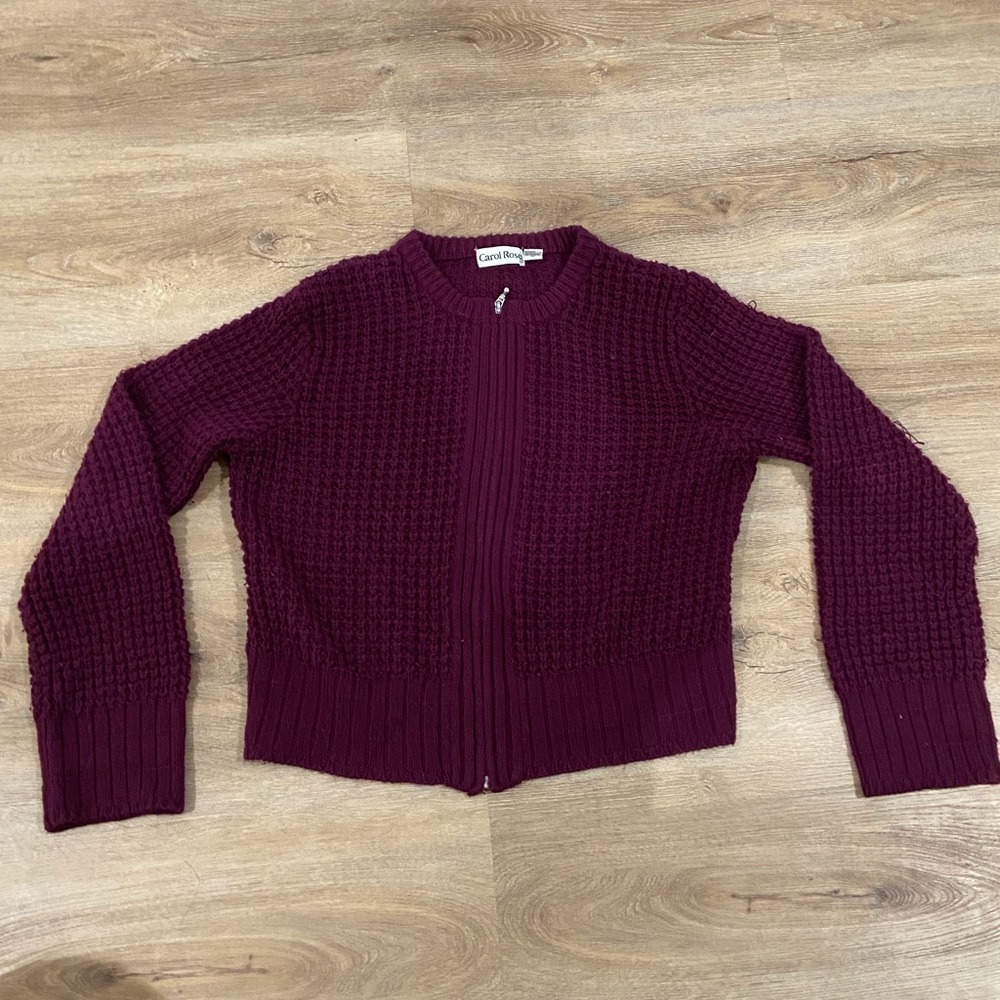 knitted zip up sweater